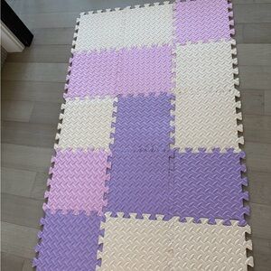 Purple and Cream interlocking  puzzle Foam Mat
